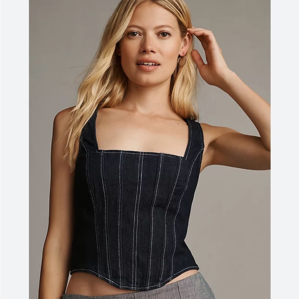 Pilcro Blue Denim Tank Top